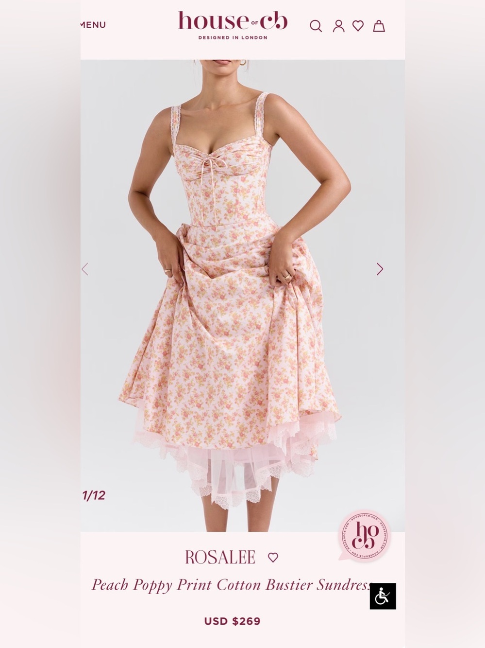 House of CB ROSALLE Pink and yellow - Picture 3 of 14